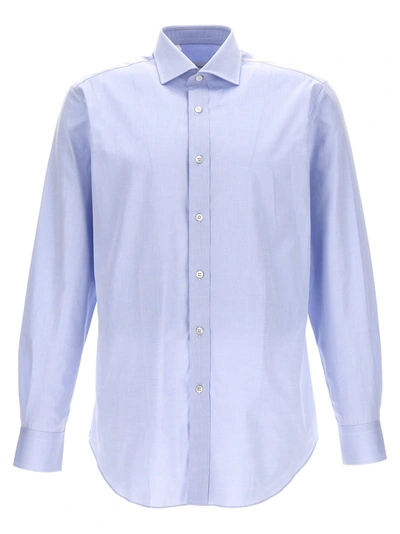 Shop Brioni Poplin Shirt Shirt, Blouse Light Blue