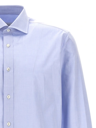 Shop Brioni Poplin Shirt Shirt, Blouse Light Blue