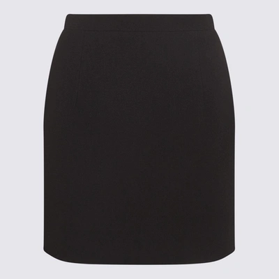 Shop Alessandra Rich Black Viscose-wool Blend Skirt