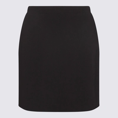 Shop Alessandra Rich Black Viscose-wool Blend Skirt