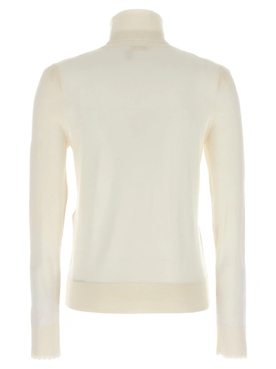 Shop Chloé Wool Turtleneck Sweater Sweater, Cardigans White