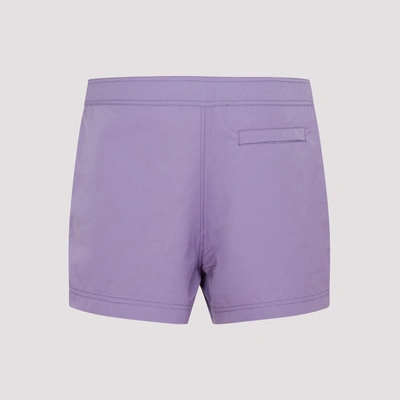 Shop Off-white Off Quote Sunrise Swimshorts Swimwear In Pink &amp; Purple