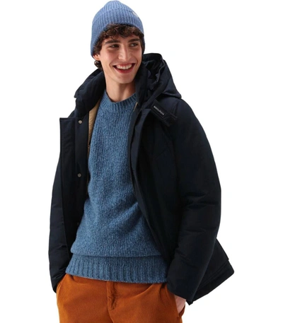 Shop Woolrich Arctic Detachable Fur Bleu Parka In Blue