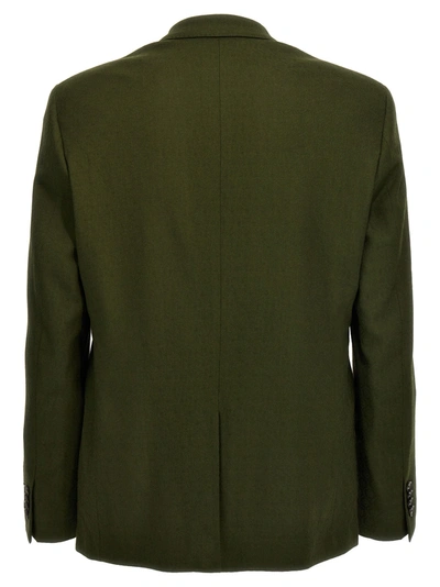 Shop Etro Jacquard Wool Blazer Jacket Jackets In Green