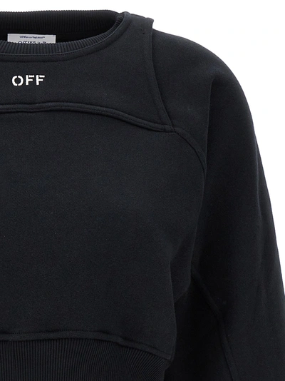 Shop Off-white Logo Embroidery Sweatshirt Black