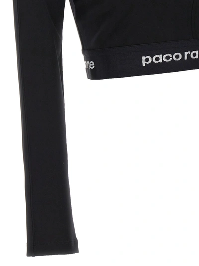 Shop Paco Rabanne Logo Top Tops Black
