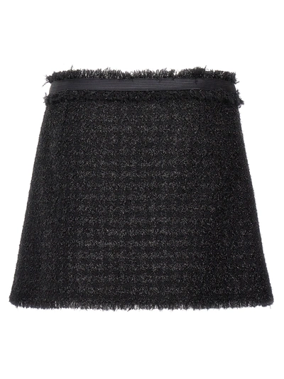 Shop Versace Lurex Skirt Skirts In Black