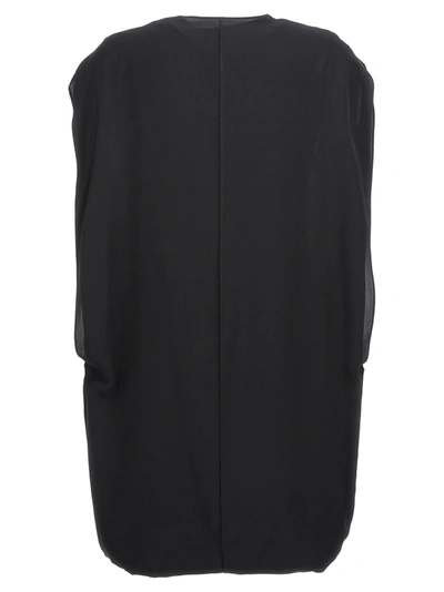 The Row Draped Silk Mini Dress In Black