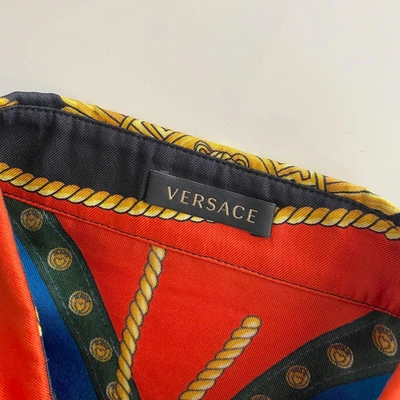 Pre-owned Versace Silk Printed Long Sleeve Shirt