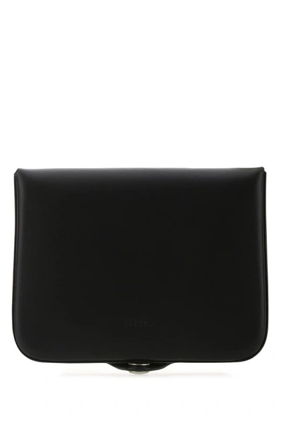 Apc A.p.c. Man Black Leather Card Holder In Black