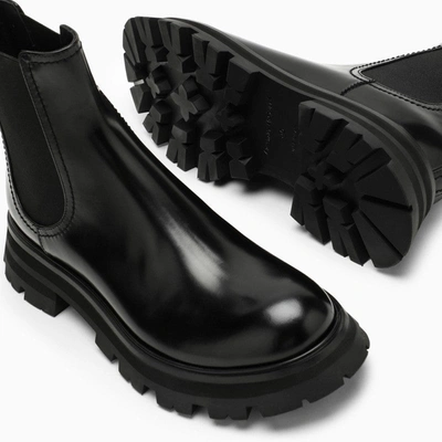 Shop Alexander Mcqueen Black Leather Beatles Boot Women