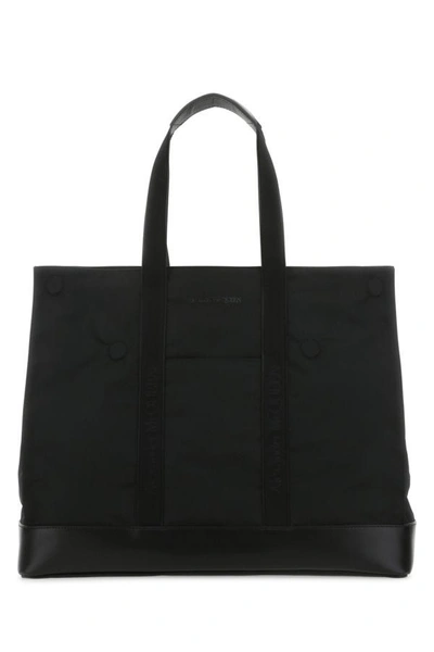 Shop Alexander Mcqueen Man Black Fabric Shopping Bag