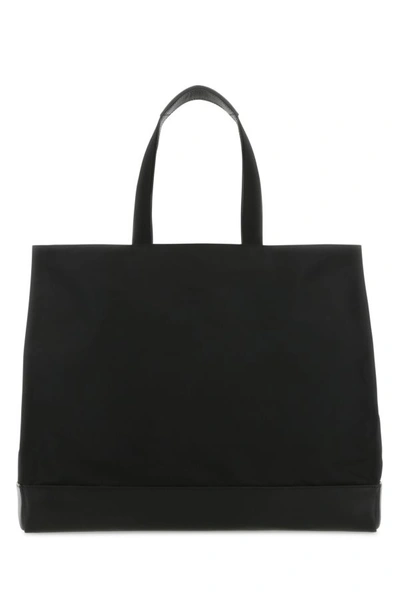 Shop Alexander Mcqueen Man Black Fabric Shopping Bag