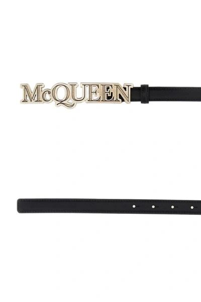 Shop Alexander Mcqueen Man Black Leather Belt