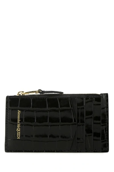 Shop Alexander Mcqueen Man Black Leather Card Holder