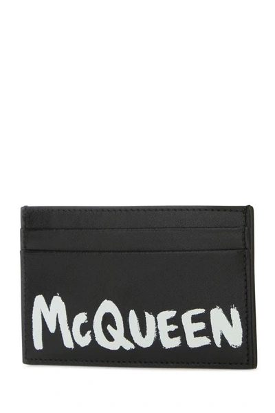 Shop Alexander Mcqueen Man Black Leather Card Holder