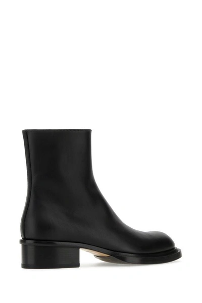 Alexander Mcqueen Cuban Stack Boot With 4.5 Cm Heel In Black