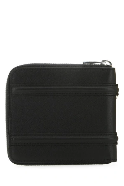 Alexander Mcqueen Zip-up Bifold Leather Wallet In Black