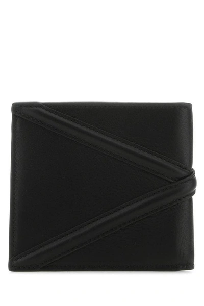 Alexander Mcqueen Logo-embossed Leather Bifold Wallet In Black