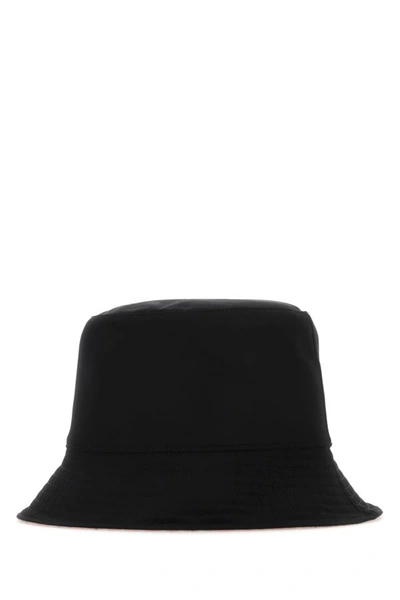 Alexander Mcqueen Black And White Reversible Bucket Hat With Logo Embroidery In Polyamide Man In Black