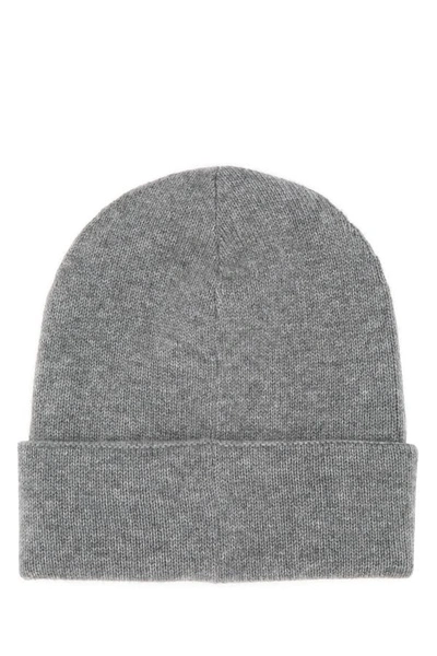 Shop Alexander Mcqueen Man Grey Cashmere Beanie Hat In Gray