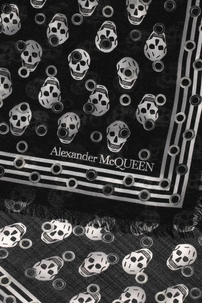 Shop Alexander Mcqueen Man Printed Wool Scarf In Multicolor
