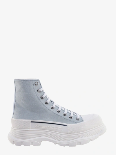 Shop Alexander Mcqueen Man Tread Slick Man Blue Sneakers