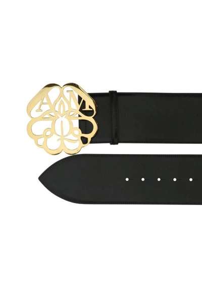 Shop Alexander Mcqueen Woman Black Leather Belt