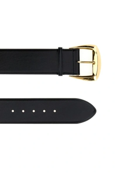 Alexander Mcqueen Adjustable Wide Band With Geometric Buckle In Black