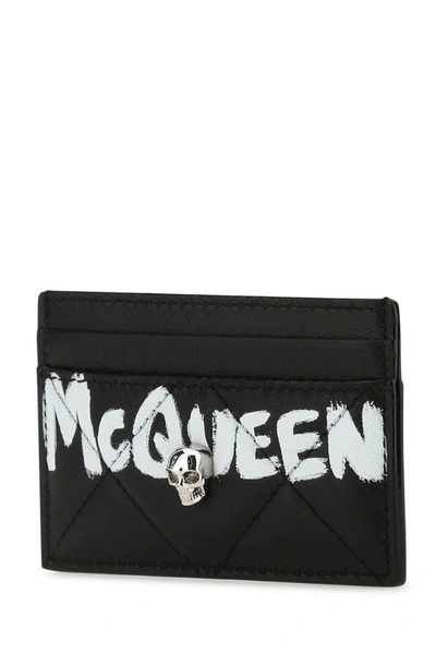 Shop Alexander Mcqueen Woman Black Leather Card Holder