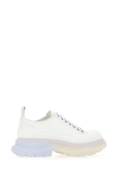 Shop Alexander Mcqueen Woman Chalk Canvas Tread Slick Sneakers In White