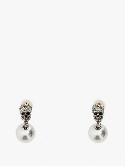 Shop Alexander Mcqueen Woman Earrings Woman Silver Earrings