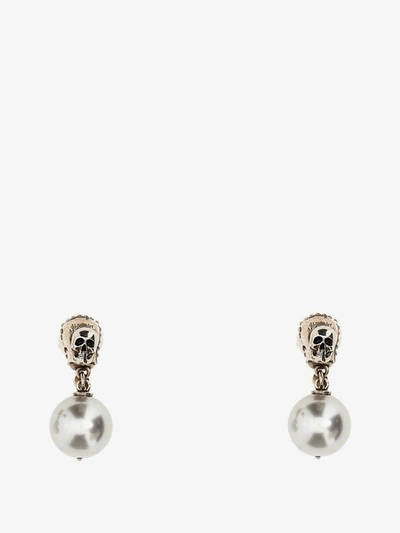 Shop Alexander Mcqueen Woman Earrings Woman Silver Earrings