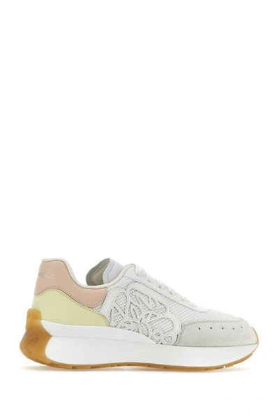 Shop Alexander Mcqueen Woman Multicolor Leather And Mesh Sprint Runner Sneakers