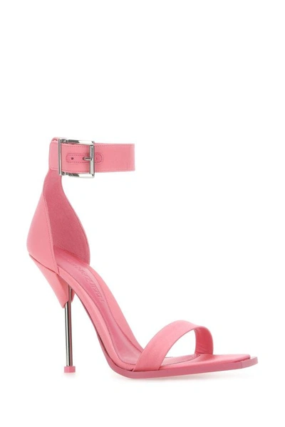 Alexander Mcqueen Women's Satin Sandals In Pink