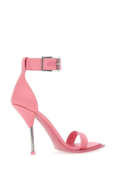 Alexander Mcqueen Women's Satin Sandals In Pink