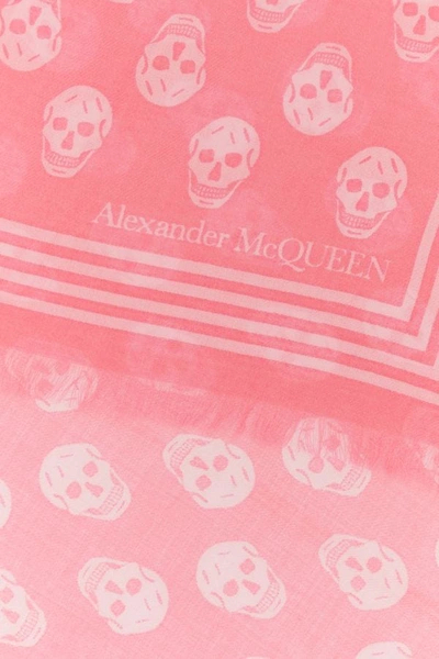 Shop Alexander Mcqueen Woman Printed Wool Scarf In Multicolor
