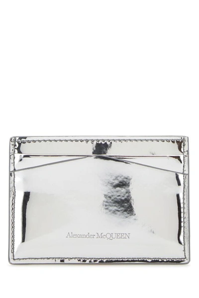 Shop Alexander Mcqueen Woman Portafoglio In Silver