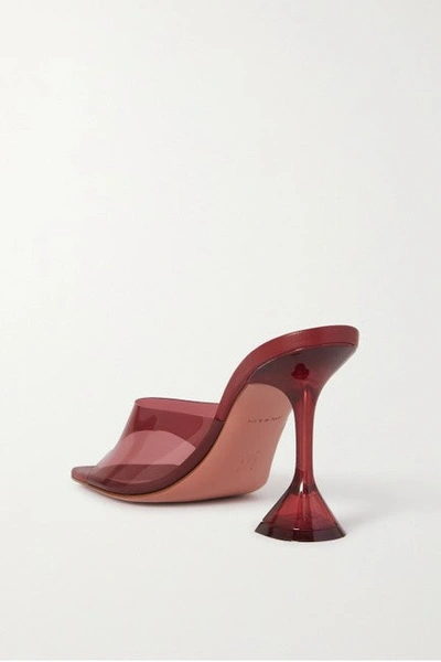 Shop Amina Muaddi Women Burgundy 95mm Lupita Patent Leather Mules/slides In Red