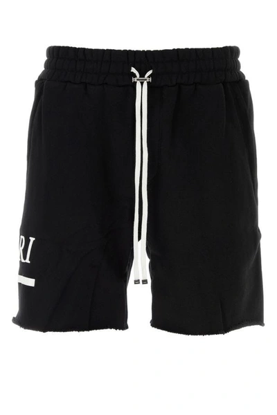 Shop Amiri Man Black Cotton Bermuda Shorts