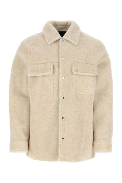 Shop Amiri Man Sand Shearling Jacket In Brown