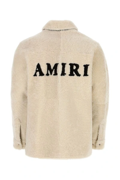 Shop Amiri Man Sand Shearling Jacket In Brown