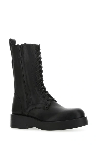 Shop Ann Demeulemeester Woman Black Leather Maxim Ankle Boots
