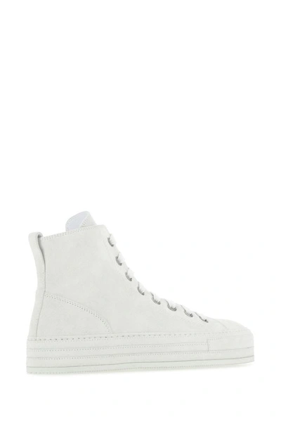 Shop Ann Demeulemeester Woman Chalk Suede Sneakers In White