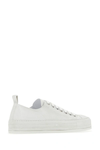 Shop Ann Demeulemeester Woman Embellished Leather Sneakers In White