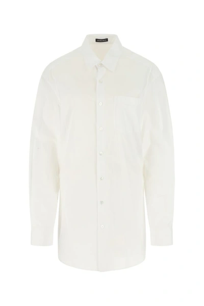 Shop Ann Demeulemeester Woman White Cotton Elisabeth Shirt