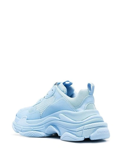 Shop Balenciaga Women Blue Triple S Sneakers