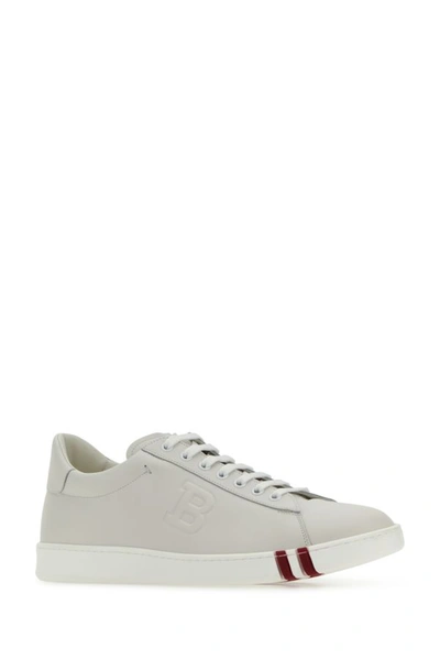 Shop Bally Man Chalk Leather Asher Sneakers In White