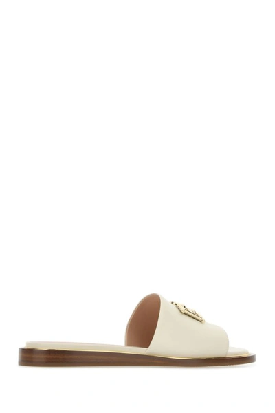 Shop Bally Woman Ivory Leather Eloise Slippers In White