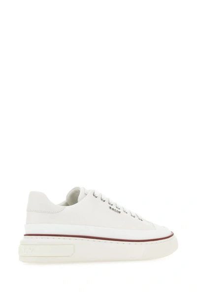 Shop Bally Woman Ivory Leather Maily Sneakers In White